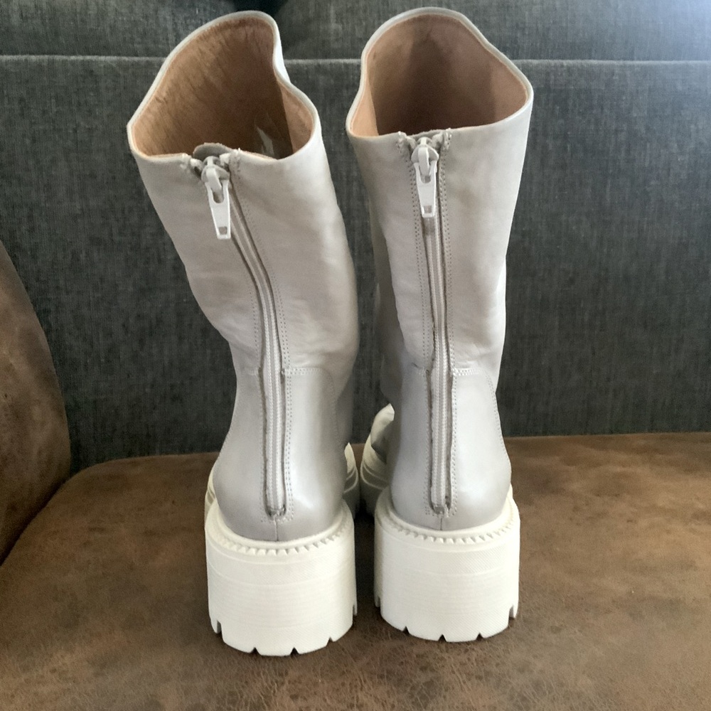 Free People Emma Ruched Phantom Leather Boots 40 EU 10 US NWOB - Picture 8 of 13